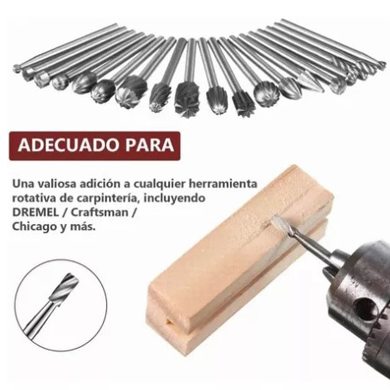 20Pcs Rotary File Burr Grinding Bit High Speed Steel Tool