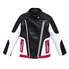 BUDERMMY Boys Leather Motorcycle Pilot Jackets Toddler Coats Black Size 14