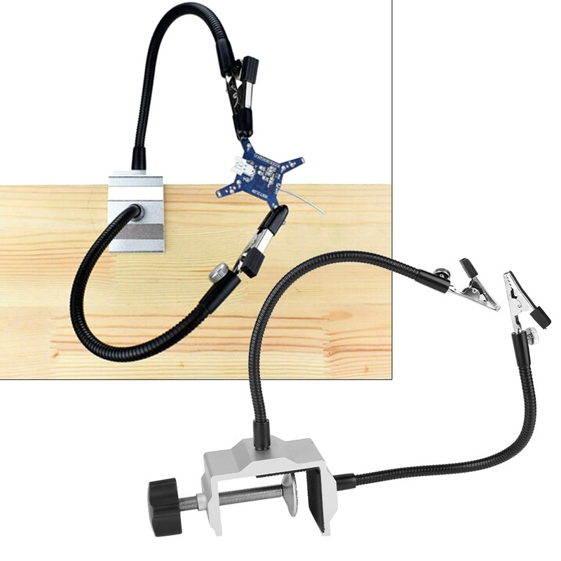 Universal Metal Arm Electric Iron Holder Solder Station Clamp for