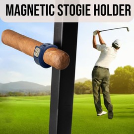 StogieStay Magnetic Stogie Holder - Portable Stogie Clip for Golf Carts & Accessories for Men - Premium Golf Gifts - Perfect for Fishing, Grilling, Camping & Sporting Events (Diplomat Blue)