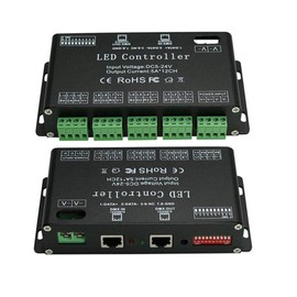 12 Channel DMX Decoder, AZIMOM RGB LED Light Strip Controller dmx512 Decoder Dimmer Driver DC5V-24V LED Module Light