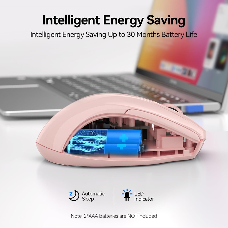 TECKNET Wireless Mouse (2.4G & BT5.0/3.0) Silent 4800 DPI Computer