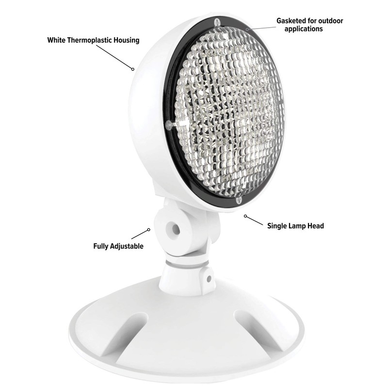 Compass CORS Hubbell Lighting LED Single Head Emergency Light,White