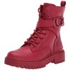 GUESS womens Orana Combat Boot, Red, 7.5 US