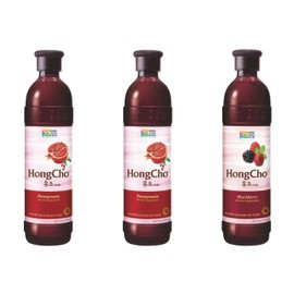 (Limited Quantity/Special Edition) Chung Jung One Hong Cho Drink Mix Concentrate with Vinegar (30.4oz) (900ml) 2 Pomegranate + 1 Blackberry (Pack of 3)