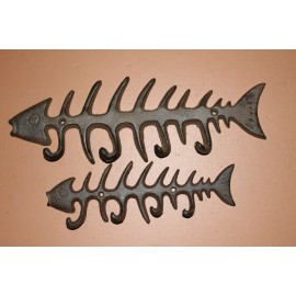 Fisherwoman Gift /  Fish Bone Wall Hooks, 2 items