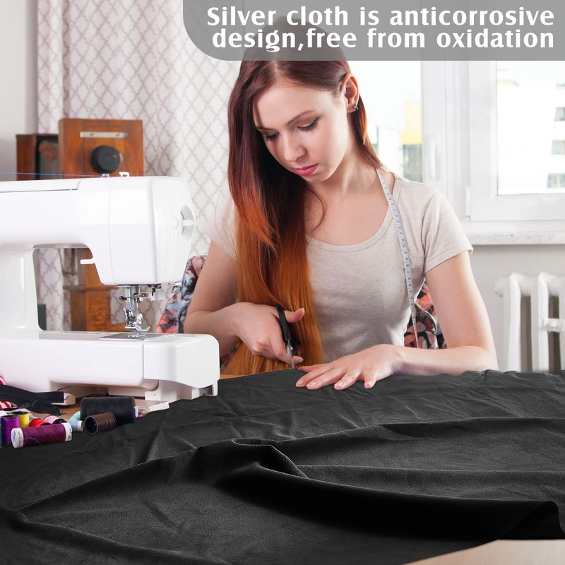 Jecery 2 Yard Anti Tarnish Silver Cloth for Jewelry Care,