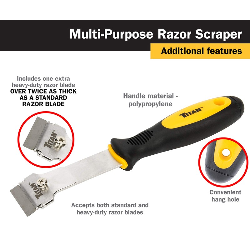 Titan 11030 9-1/4-Inch Multi-Purpose Razor Scraper | Includes 1 Extra