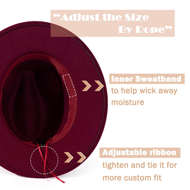 Lisianthus Men & Women Vintage Wide Brim Fedora Hat with