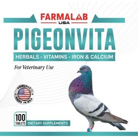 FARMALAB VITAMINA COMPLETA PARA PALOMAS PIGEONVITA VITAMINS 100 TABS FOR DOVES PIGEONS