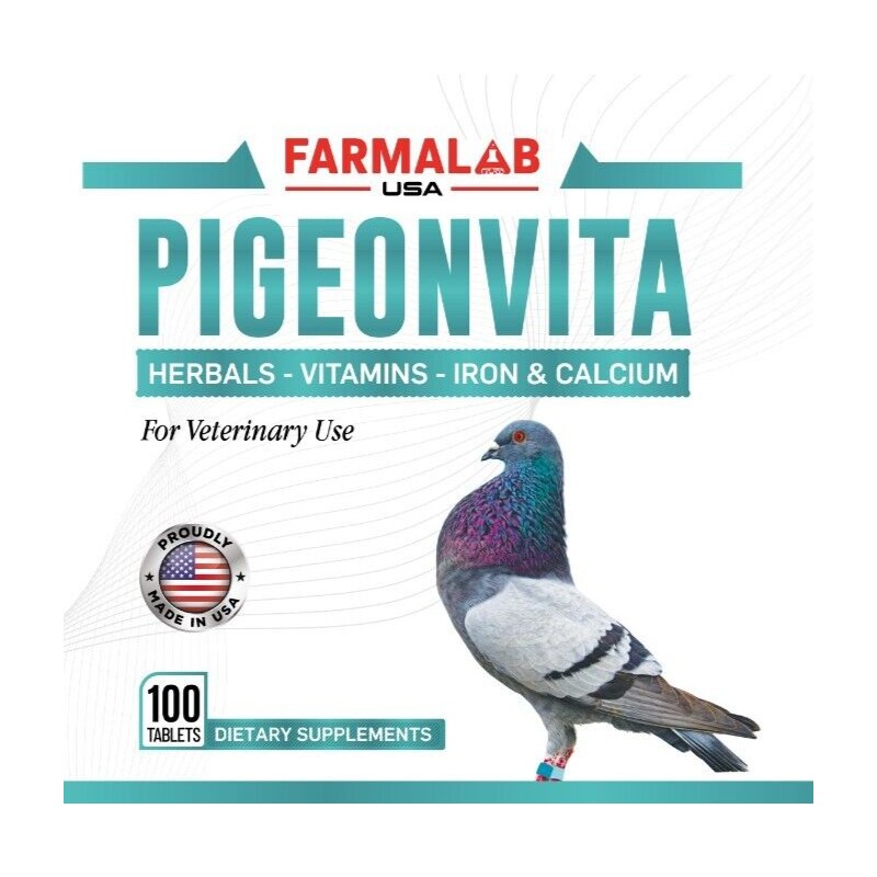FARMALAB VITAMINA COMPLETA PARA PALOMAS PIGEONVITA VITAMINS 100 TABS FOR