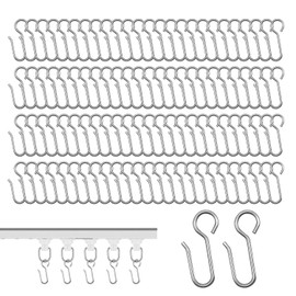 Curtain Hooks for Track, 100 Pcs Metal Curtain Hooks Hanging Shower Curtains Hook Ceiling Curtain Track Hook for Dorm Window Bathroom