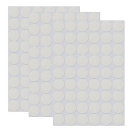 162 PCS Self-Adhesive Screw Hole Stickers in 3 Sheets - Plastic Covers Caps Wood Textured Free Sticker 21mm/0.82" Dia for Wooden Furniture - White Texture