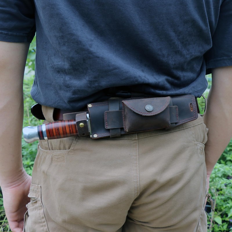 Tourbon Leather Hunting Fixed Blade Knives Sheath Horizontal & Vertical