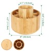 Cinnani Bamboo Desk Organiser, 360° Rotating Pen Holder, Wood, Large