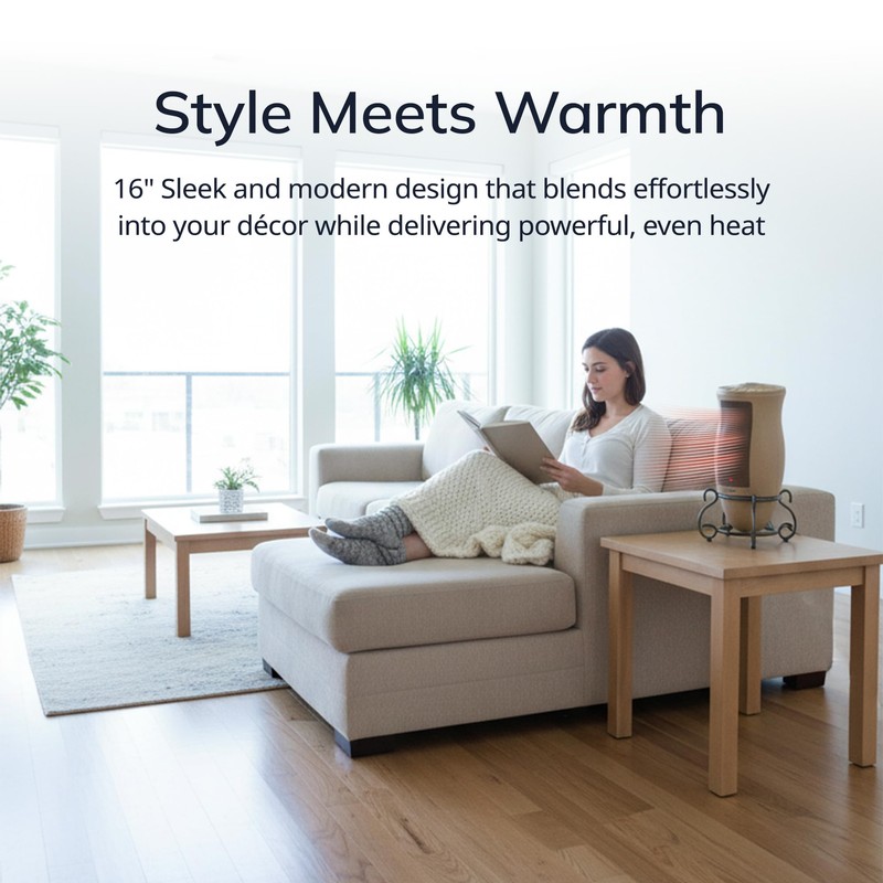 Lasko Oscillating Designer Ceramic Tower Space Heater for Home with