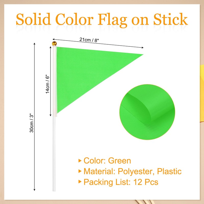 PATIKIL 8x3 Inch Mini Pennant Flags, 12Pcs Small Handheld Blank