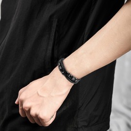 LAXPICOL Gift To My Son bracelets With Box,Mens Leather bracelet Boys Bracelets With Stainless Steel Adjustable Clasp,Braided Leather Bracelet Birthday Gift For Men/Son-Style S-Son