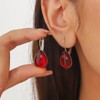 Yheakne Vintage Teardrop Ruby Drop Earrings Red Teardrop Earrings Ruby