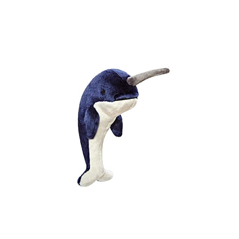 Fluff & Tuff Bleu Narwhal Plush Toy for Medium Dogs,