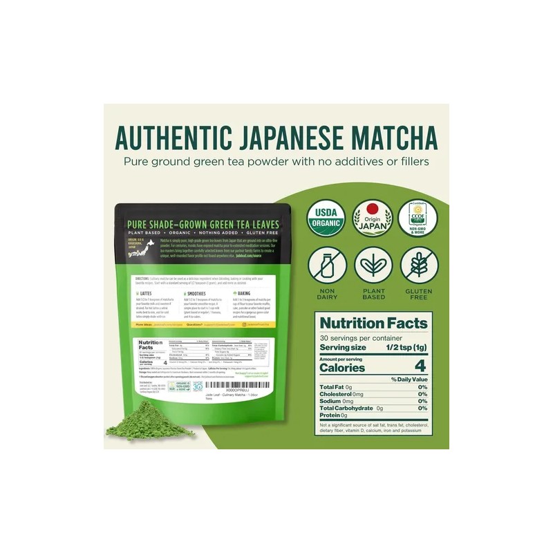 Jade Leaf Matcha Matcha Orgánico En Polvo Jade Leaf 30