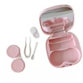 휴대용 렌즈케이스 콘텍트 렌즈 보관함 미니 휴대용 세트 [핑크] Portable Lens Case Contact Lens Storage Mini Portable Set [Pink]