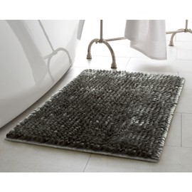 Laura Ashley – Butter Bath Rugs | Set of 2 Bathroom Mats | Soft Chenille Bath Mat | Bathroom Décor | Water Absorbent and Machine Washable | Measures 17” x 24” and 20” x 34” | Charcoal