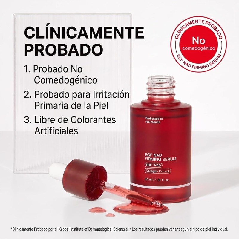 Sérum Facial con NAD+ EGF y Colágeno para Rostro y