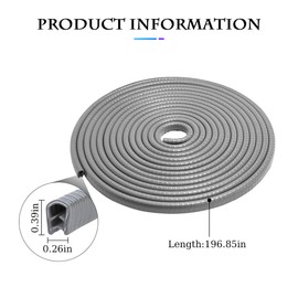 Car Door Edge Guards, 16FT Car Edge Rubber Seal Trim Protector, No Glue Needed U Shape Car Door Guard Universal for Most Cars, Vehicles, SUVs (Gray/16FT)