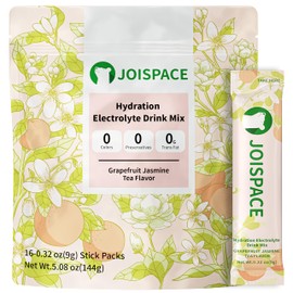 JOISPACE Electrolyte Drink Mix - Grapefruit Jasmine Tea - Hydration Powder Packets with Tea Polyphenols & Ascorbic Acid | Non-GMO, Gluten Free, Vegan Electrolytes Powder Packets | 16 Servings