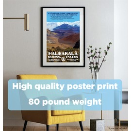 National Park Posters Haleakala National Park, Add Some Retro Flair To Your Home - Original Vintage National Park Decor Design by Robert B. Decker - 100% Recycled Material - Unframed - 13" x 19"