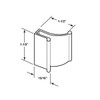 Gordon Glass 1-1/2" Brite Chrome Frameless Shower Door Slip-On Finger