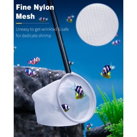 Pawfly Aquarium Net - 2 Inch Shrimp & Baby Fish Net with Extendable Stainless Steel Handle for Tiny Tanks and Ponds