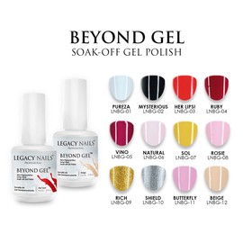 LEGACY NAILS Professional Beyond Gel Soak-Off Nail Gel Polish Full Coverage Highly Pigmented Gel Nail Polish (BEYOND GEL - RUBY 1/2 OZ)