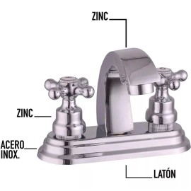 CNX Mezcladora Para Lavabo Cromada Con Cartucho De Compresión
