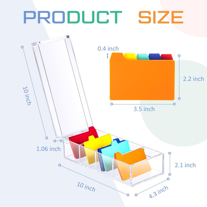 Mooliwe Index Card Holder Clear Acrylic Card Organizer 50 Pcs