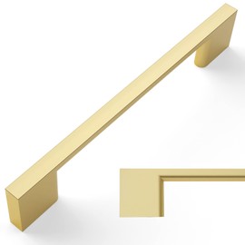 Amerdeco 10 Pack Brushed Gold Cabinet Pulls 5 Inch(128MM) Hole Centers Kitchen Cabinet Handles Cabinet Hardware Kitchen Handles for Cabinets Cupboard Handles Drawer Pulls AM008