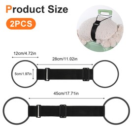 2 Pcs Elastic Fastening Belt for Luggage, Elastic Belt for Carry On Bag, Adjustable Luggage Straps for Suitcases Attach Bags, Portable Travel Suitcase Accessory