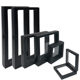 Eterspr Pack of 6 3D Floating Display Case, Jewellery Organiser Floating for Display Box, for Jewellery Display (Black)