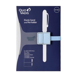 QUOVADIS qvband1616sb Diary Band & Pen Holder for 6.3 x 6.3 inches (16 x 16 cm) Notebook, Sky Blue