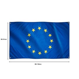 Runesol EU Flag, 91 x 152 cm (3 x 5 ft), Pean Union Flag, PA Flag, 4 Eyelets, Eyelet in Each Corner, Golf Cup, Premium Flags for Indoor and Outdoor Use, Vibrant Colours