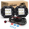 Nilight 2PCS 18W Flood Flush Mount LED Work Light Fog