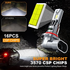 Compatible with Honda Civic 2006 2007 2008 2009 2010 2011 Fog Lights Bulbs Combo, 9005 High Beam 9006 Low Beam, Plug and Play, 65000LM 900% Brighter, Waterproof, Pack of 4