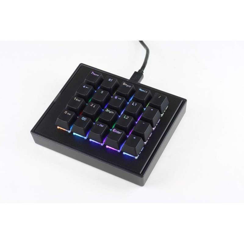 Max keyboard Falcon-20 Programmable Macropad Mechanical Keyboard, Backlit Multicolor LED,