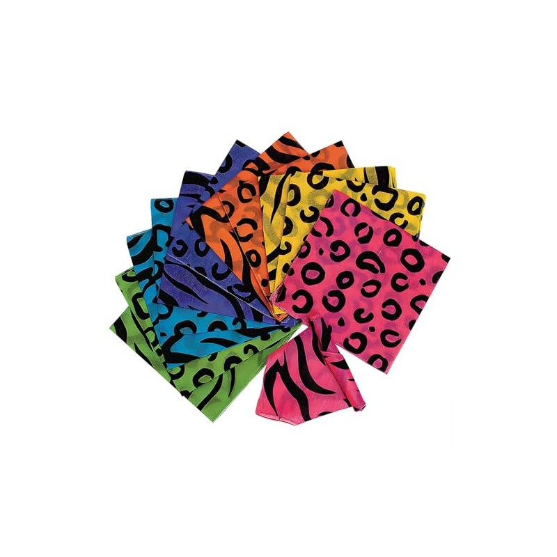 Fun Express Unisex-Adult Bandanas - Versatile Multi-Color Cotton Fabric Accessories