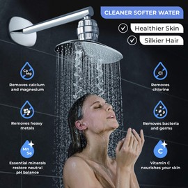 ZYNAFLO 15-Stage Shower Filter for Hard Water, Chlorine and Heavy Metals