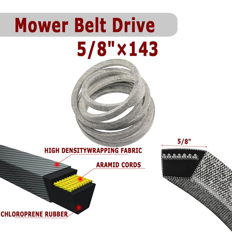 5/8"x143"Lawn Mower Deck Belt for 754-04138A Cub Cadet/MTD 754-04138 954-04138