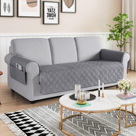 VANSOFY Couch Cover, Waterproof Sofa Covers Washable Slipcover Furniture Protector Couch Seat Covers Non-Slip Couch Cover for Dogs, Pets(Sofa Plus, Light Gray)