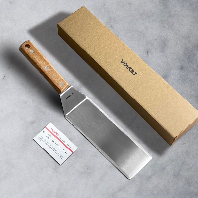 Stainless Steel Metal Spatula, Long Griddle Spatula, Hamburger Smasher Turner