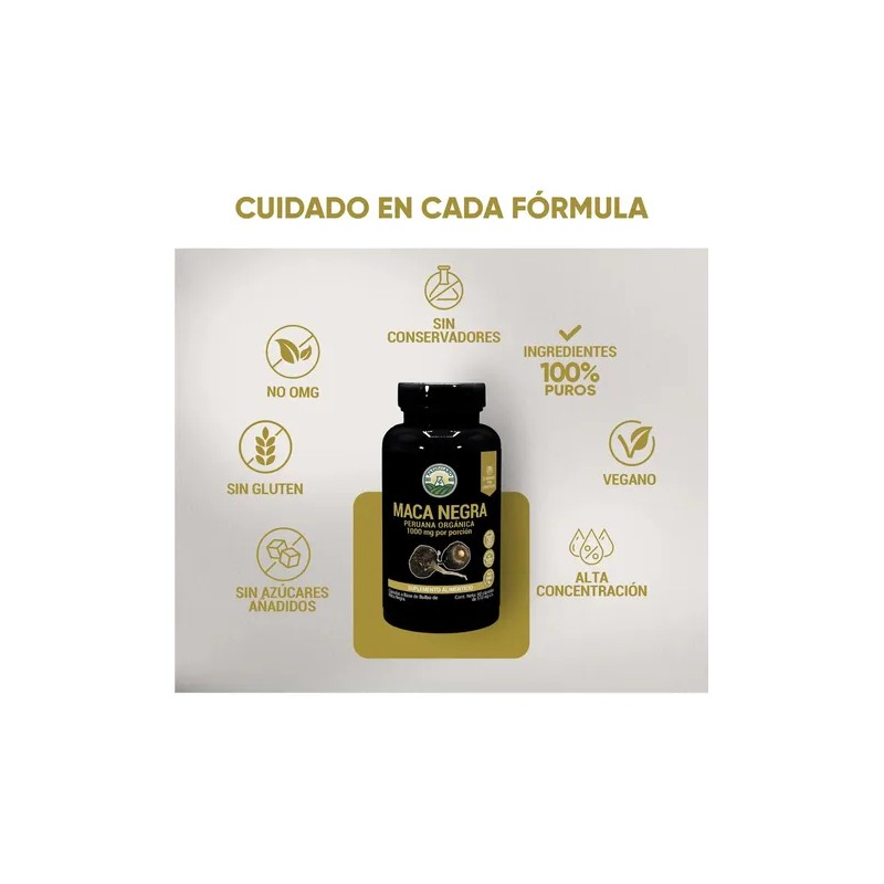 Maca Negra 60 Capsulas Suplemento Hombre Pasiguaro Sin Sabor